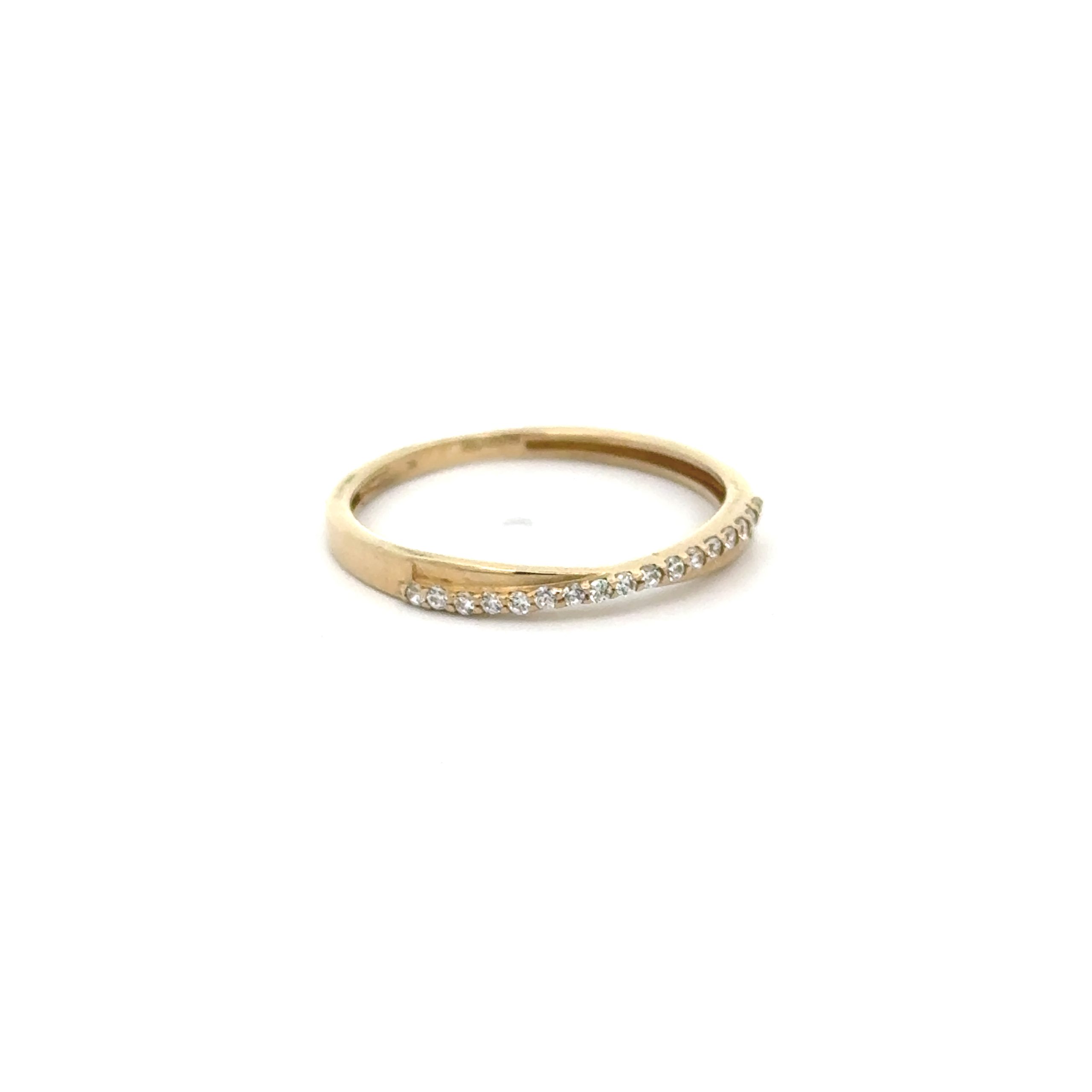9K Yellow Gold Women's Ring With CZ Stones